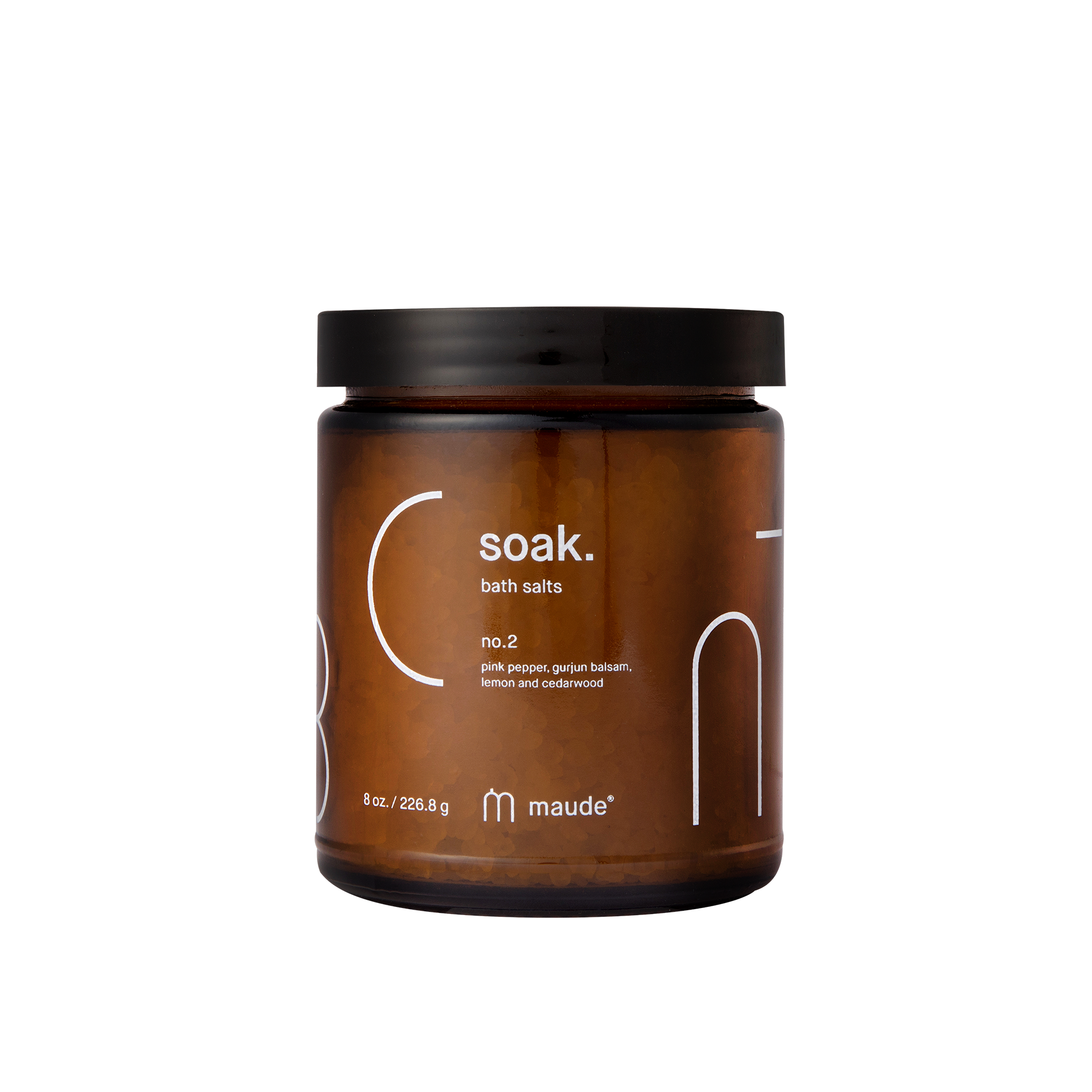 MAUDE Soak no.2 pink pepper & gurjun balsam 227 g - Мінеральна сіль для ванни - аромат №2 рожевий перець та бальзам гурджун MAUDE Soak no.2 pink pepper & gurjun balsam 227 g - Мінеральна сіль для ванни - аромат №2 рожевий перець та бальзам гурджун